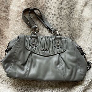 Coach Silver Leather Shoulder Bag
